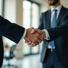 businessmen handshake after a good deal.	

