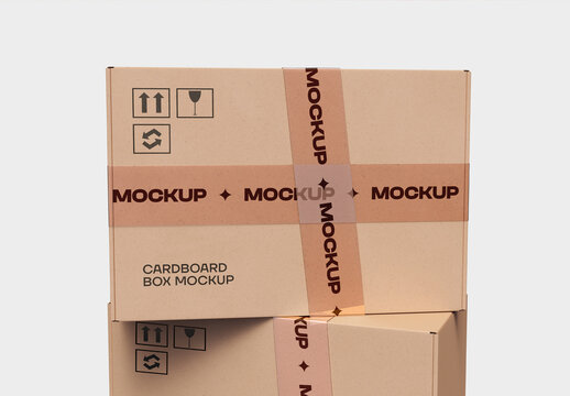 Kraft Cardboard Box Mockup