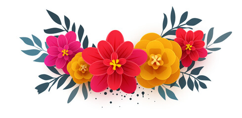Flowers decoration. Minimalistic banner.