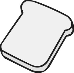 Obraz premium A single slice of white bread isolated transparent background perfect for breakfast food blogs or recipe websites