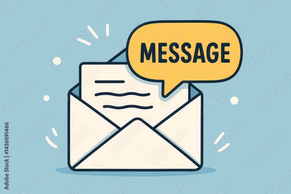 Poster digital communication concept with message in speech bubble