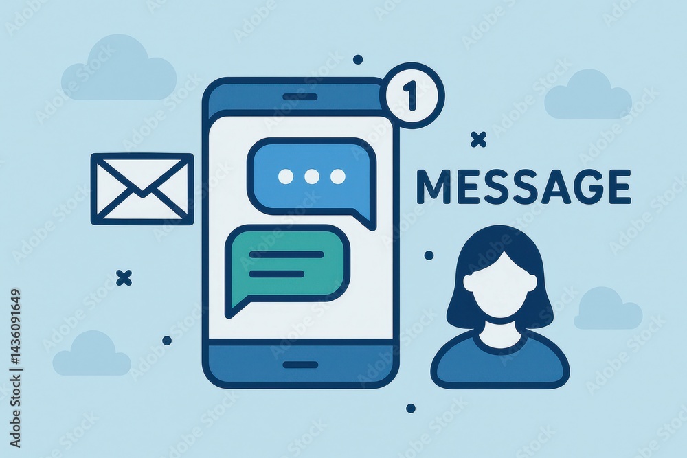 Poster mobile message notification and communication visualization