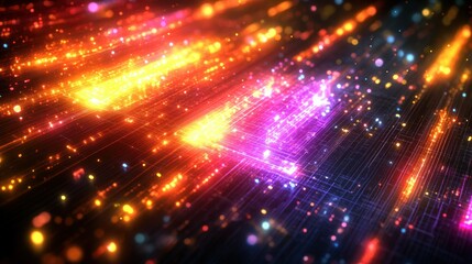 Obraz premium Abstract vibrant digital network