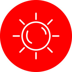 Day Light Vector Line White Circle Red