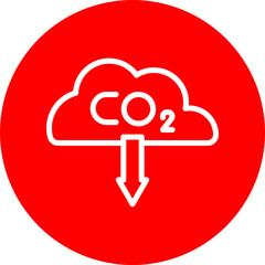 CO Vector Line White Circle Red