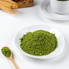 木の匙に盛った抹茶