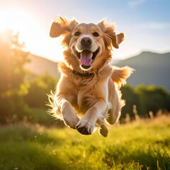 golden retriever running