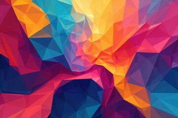 Obraz premium Geometric abstract shapes, vibrant color palette, infinitely repeatable , creative, wallpaper