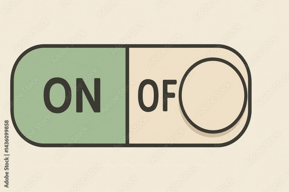 Aufkleber simple design of illustrative switch button with on and off labels