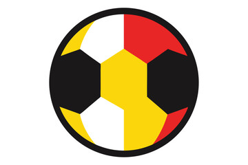 Obraz premium Stylized Soccer Ball with a Bold Black Outline and Colorful Panels