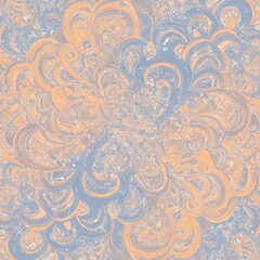 Blue Orange Pastel Mix Pattern