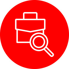 Job Search Vector Line White Circle Red