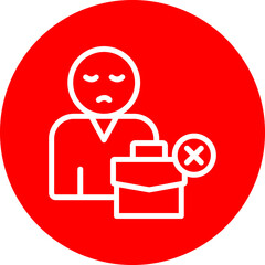 Unemployed Vector Line White Circle Red