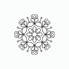 Traditional Henna Style Mandala Coloring Page
