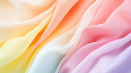Obraz premium Soft pastel colored fabric drapes gracefully, creating serene and calming atmosphere