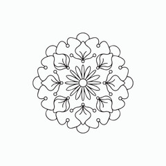 Fototapeta premium Mehndi Mandala Pattern for Adult Coloring Sheets 