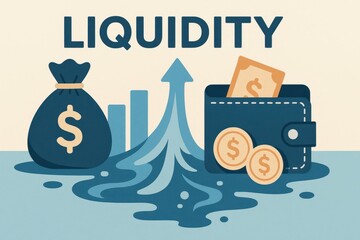 Naklejka premium Creative Visualization of Liquidity Concept in Financial Context