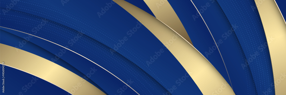 Poster abstract template blue geometric diagonal background with golden line.vector eps10