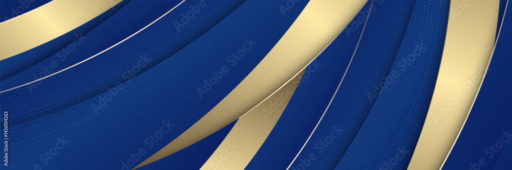 Poster abstract template blue geometric diagonal background with golden line. luxury background with modern