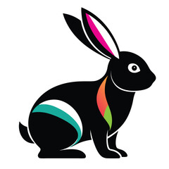 The  Rabbit color, black & white style silhouette victor illustrator  file