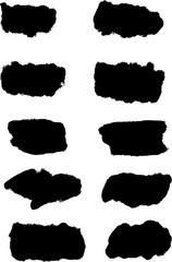 Rough textured black brush strokes, ideal for grunge designs, raw artistic backgrounds, or dramatic visual storytelling