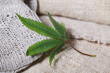 Industrial hemp material cannabis leaf fabric
