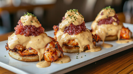 sandwich with salmon caviar