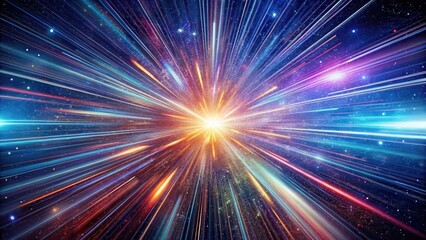 Hyperspeed Light Trails in Cosmic Haze, glowing, galaxy,  glowing, galaxy, pulsating, dynamic, swirl, motion, psychedelic