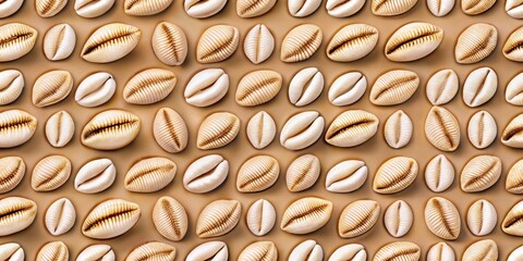 Seamless Cowrie Shell Pattern , sea shell, seamless,  sea shell, seamless, cowrie