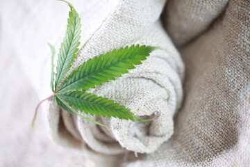 Industrial hemp material cannabis leaf fabric