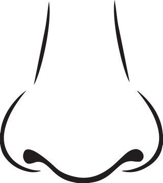 Naklejki human nose black and white outline