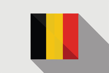 Fototapeta premium Belgium flag in modern flat design style with a long shadow effect