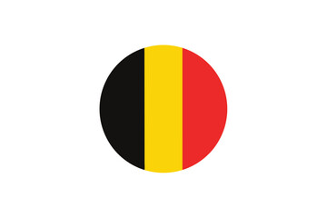 Fototapeta premium Belgian flag in a circle on a white background evokes national identity