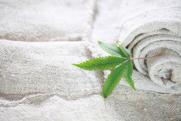 Industrial hemp material cannabis leaf fabric