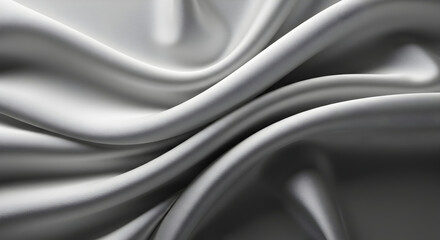Fototapeta premium Subtle Draping Of Light Gray Satin Fabric Creates Abstract Elegant Texture