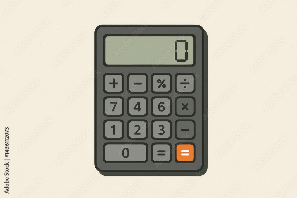 Aufkleber simple graphic of a calculator with minimalist design for use