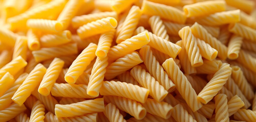 Fototapeta premium A close up view of a pile of yellow pasta.