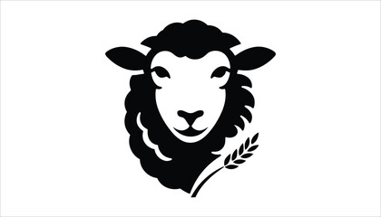 Sheep Head Silhouette Farm Animal Icon Wool Livestock Vector