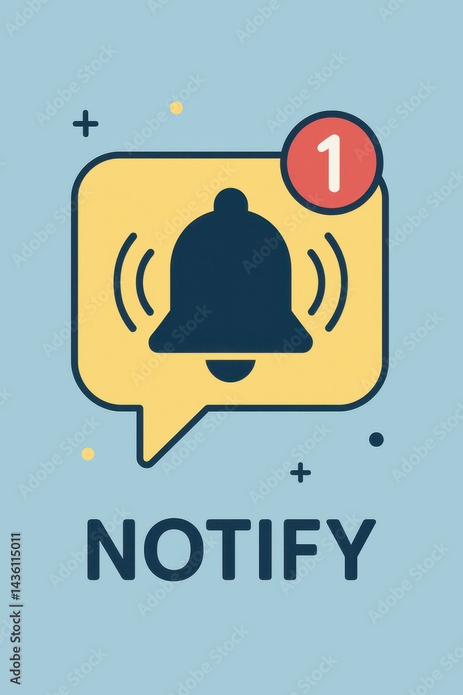 Poster creative notification alert icon with simple design concept