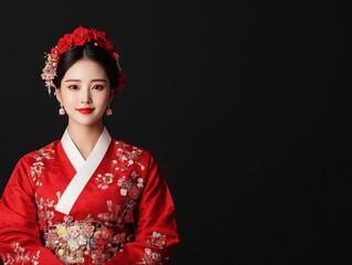 Woman in traditional Korean dress