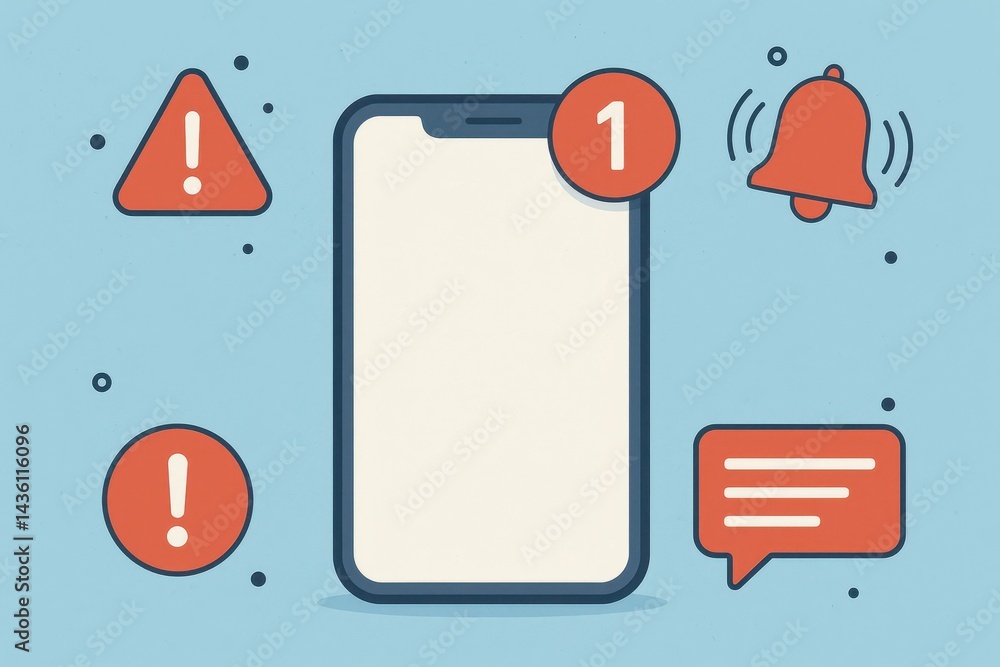 Poster simple notification and alert design for mobile device interface