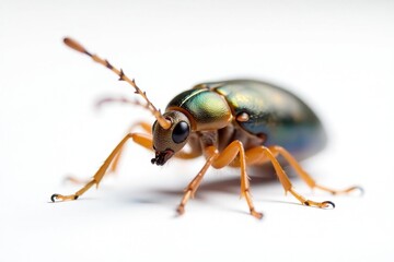 Naklejka premium Close-up of a single insect on pure white background, tiny, high-resolution, template