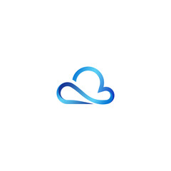 Modern Cloud Flow: Abstract Technology Vector Logo