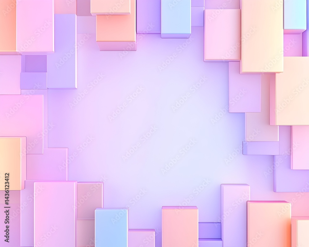 Aufkleber pastel-colored blocks form a frame around a blank space