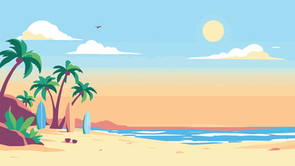 beach with palm trees