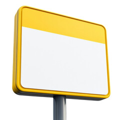 Radiant promotional sign with a blank display area showcasing a vibrant yellow border and clear visibility