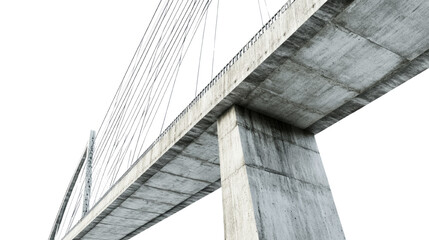 Fototapeta premium Abstract perspective of a cable-stayed bridge with dynamic lines and textures against a pure, transparent ambiance