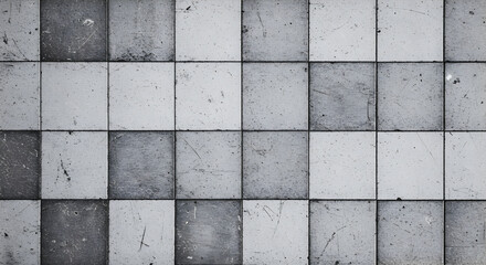 Grayscale Tiled Surface with Vintage Texture for Architectural Rendering