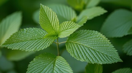 Close-up of vibrant green leaves