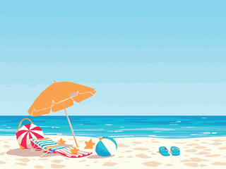 summer beach scene